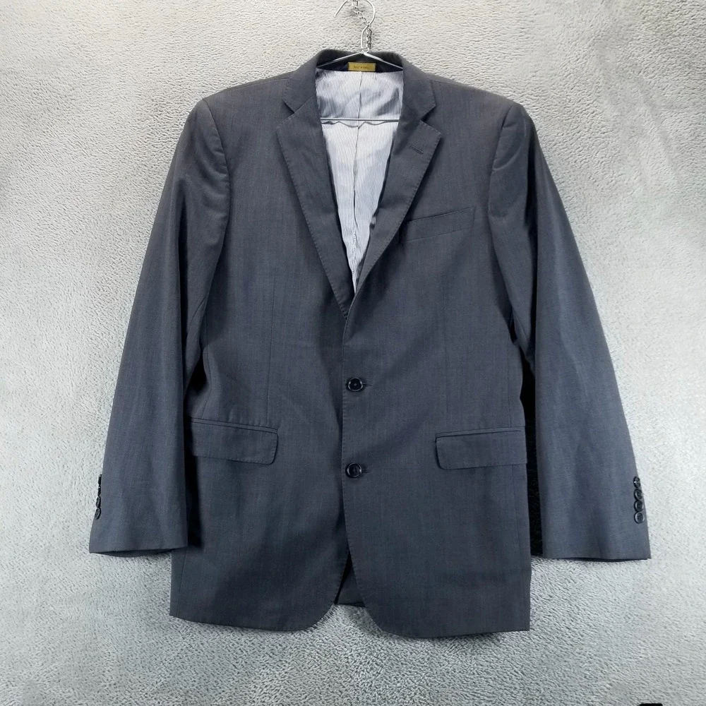 Brooks Brothers Suit Jacket‎ Mens 40L Gray Explorer Regent Fit Stretch 2 Button